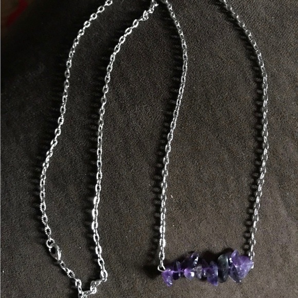 Jewelry - Amethyst Crystal bar necklace